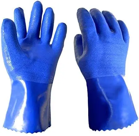 Blue PVC Safety Hand Gloves